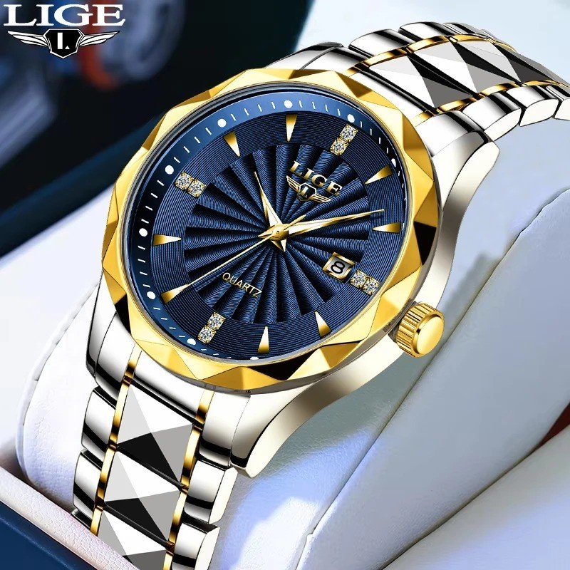LIGE 89142 Blue Fashion Quartz Watches Men Casual business Luxury Mens Watch Sports Clock Waterproof Luminous Wristwatch
