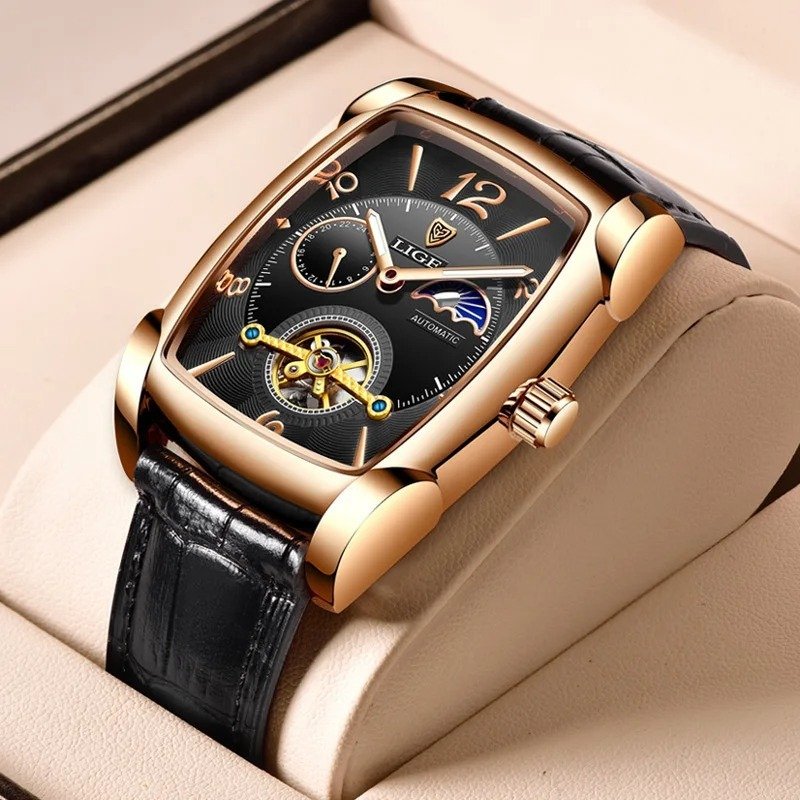 LIGE 8949 Automatic Mechanical Watch Top Brand Luxury Mens Watches Fashion Business Men Casual Waterproof Watch Relogio Masculino+Box